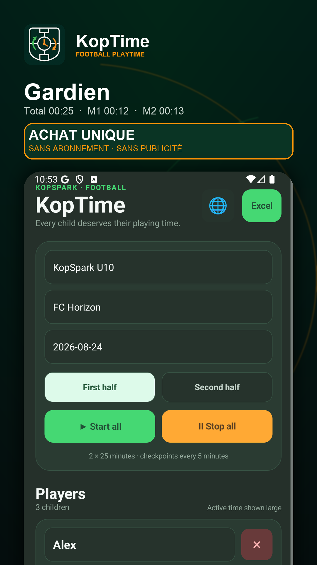 Export Excel KopTime